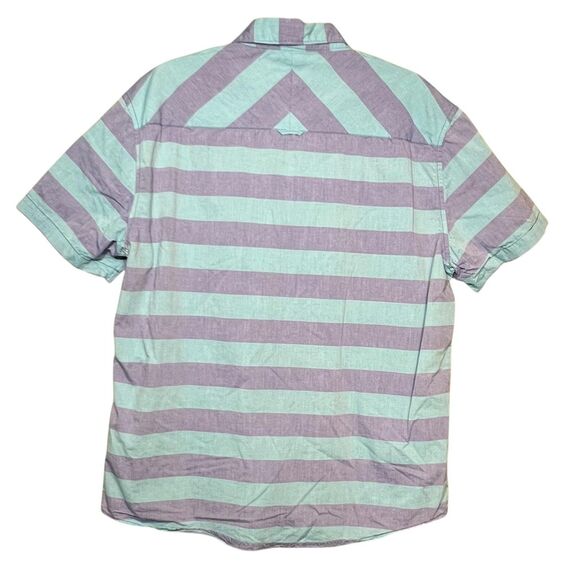 Aeropostale Shirt Mens XL Striped Button Up Short Sleeve Casual - Picture 3 of 11